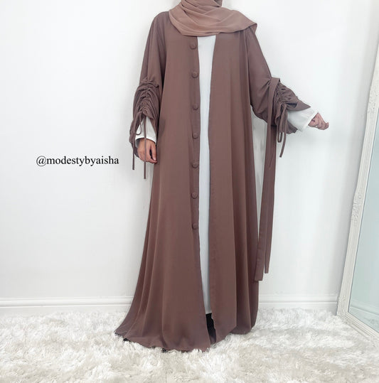 Sysa Open Abaya - Ash Rose