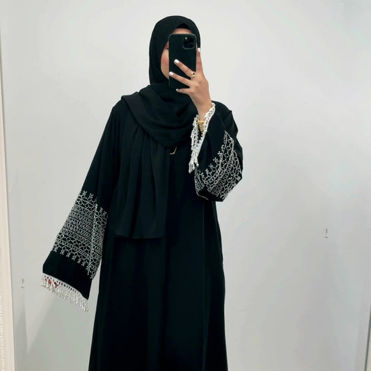 Alishba Embellished Abaya - Black