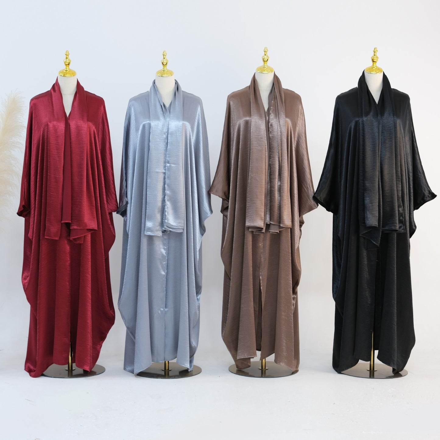 Satin Luxe Wrap Abaya - 2 Colours