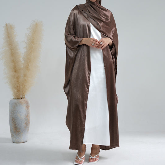 Satin Luxe Wrap Abaya - 2 Colours