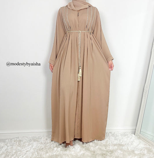 Ayah Beige - Embellished Abaya