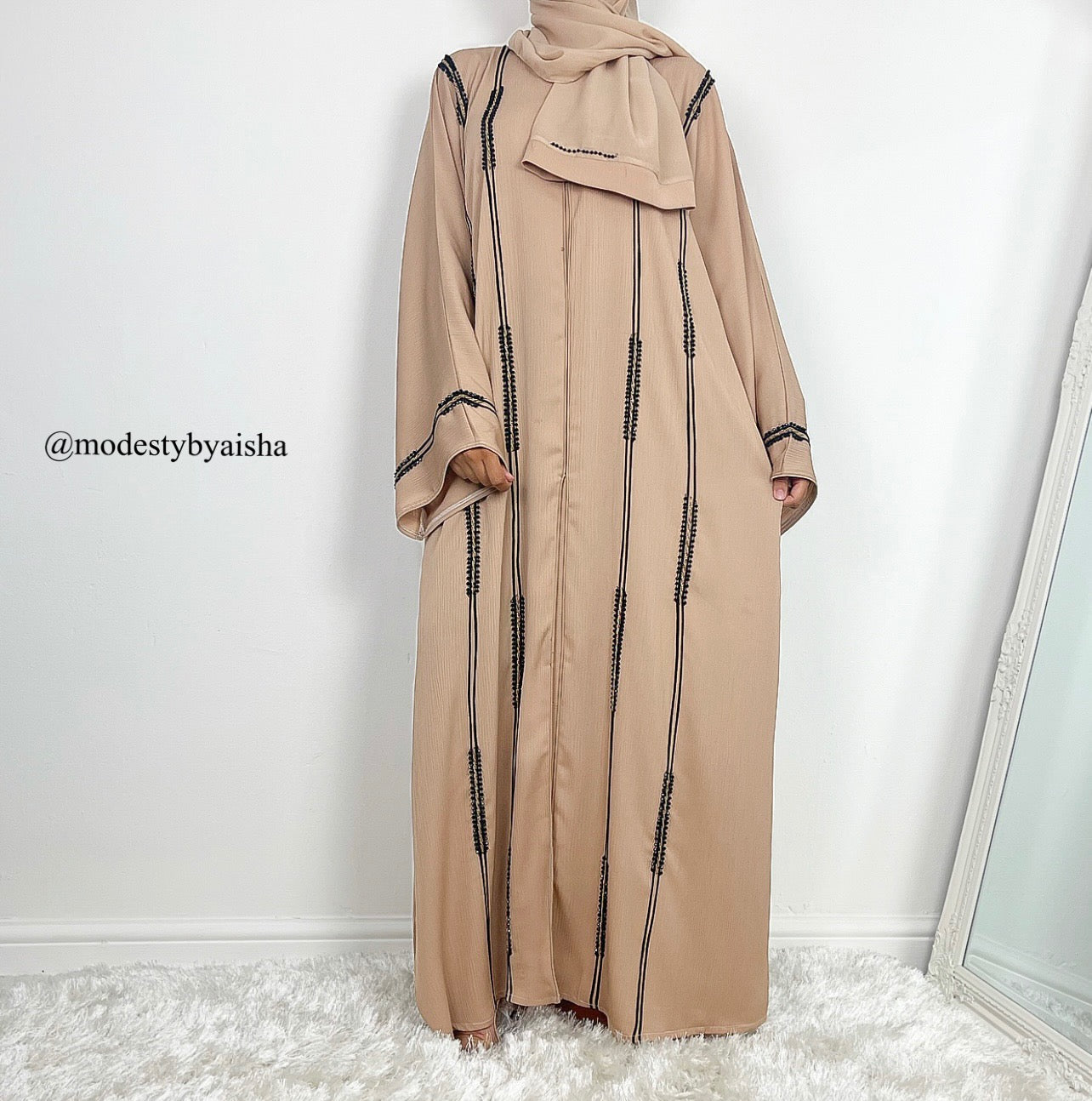 Amani Beige - Embellished Abaya