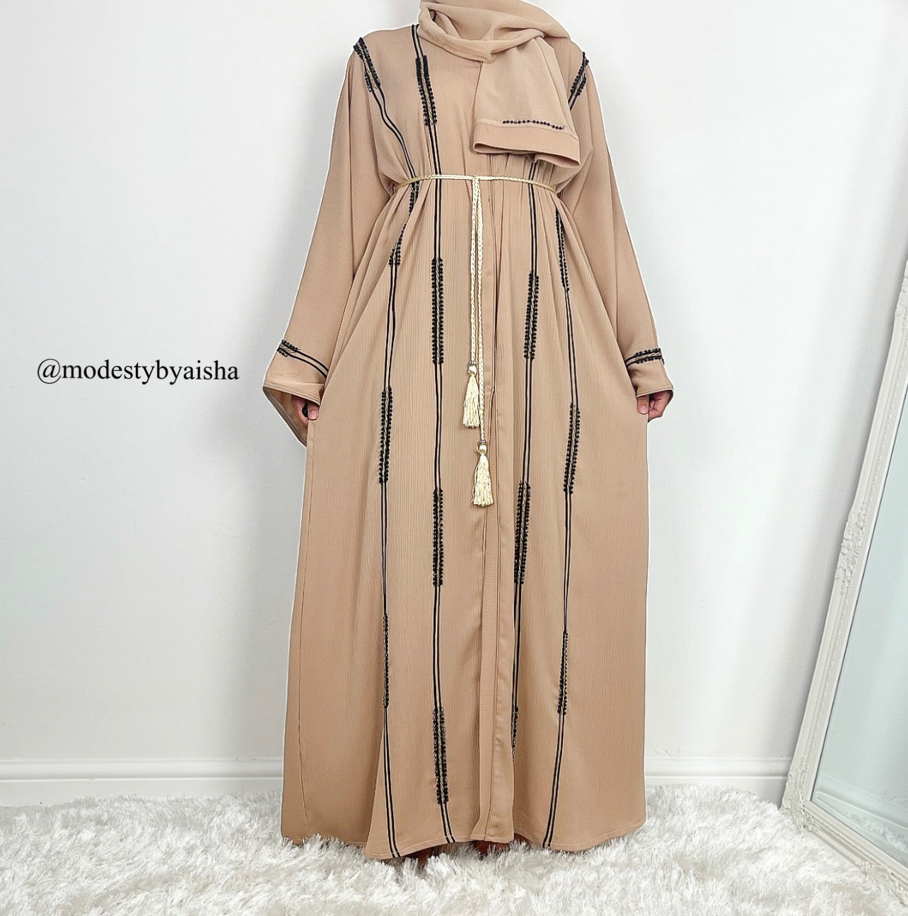 Amani Beige - Embellished Abaya