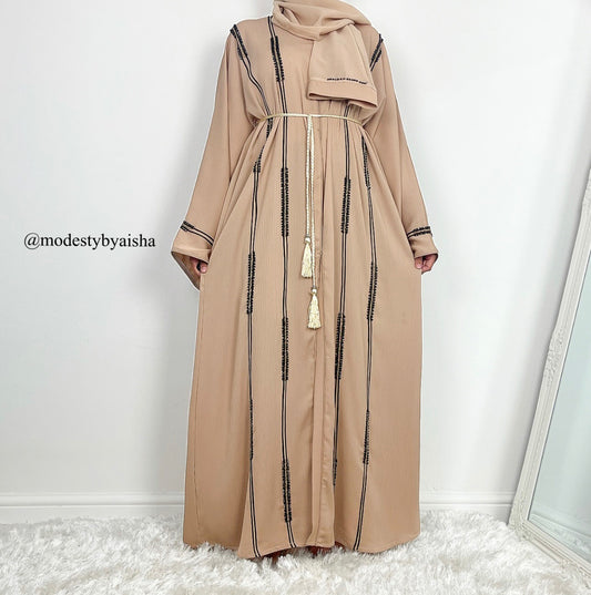 Amani Beige - Embellished Abaya