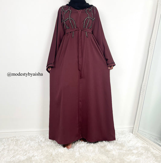 Latifa Magenta - Embellished Abaya