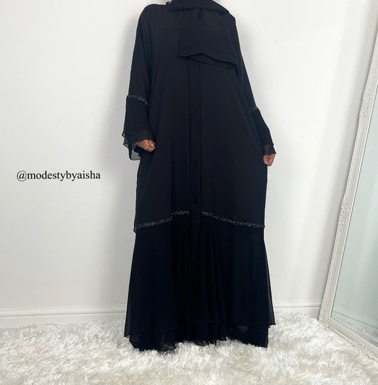 Khadijah Black - Embellished Abaya