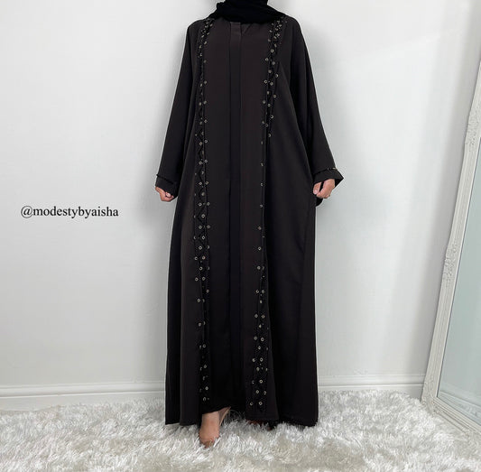 Fatima Mocha - Embellished Abaya