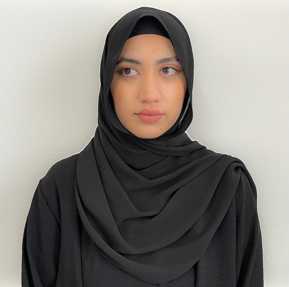 Crinkle Chiffon Hijab - Black