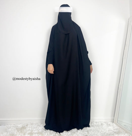 One Piece Jilbab - Black