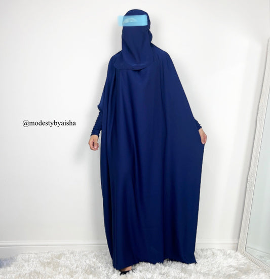 One Piece Jilbab - Blue