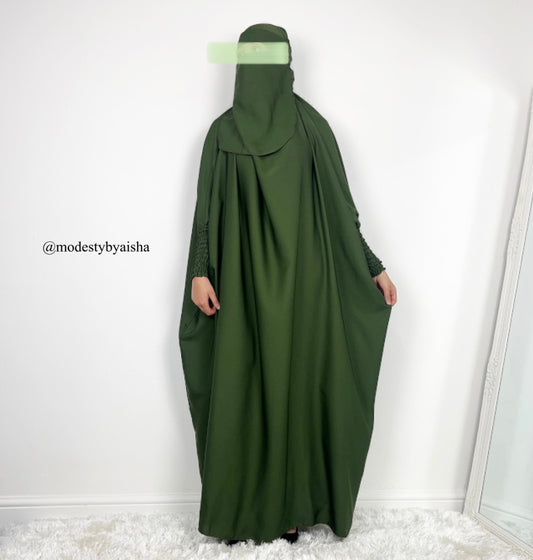 One Piece Jilbab - Green