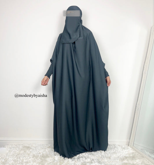 One Piece Jilbab - Grey